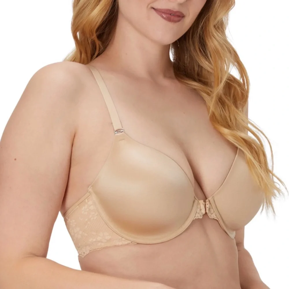 Maidenform Women's One Fab Fit Full Coverage Lace T-Back Bra 42C in Latte - Picture 2 of 3
